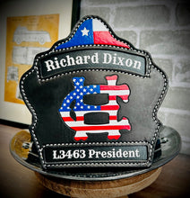 Load image into Gallery viewer, Custom Firefighter Helmet Shield-Personalized Leather Front for Fire Helmets