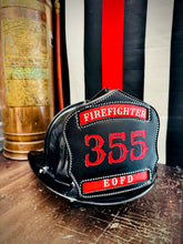 Load image into Gallery viewer, Custom Firefighter Helmet Shield-Personalized Leather Front for Fire Helmets