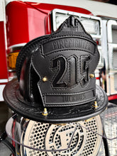 Load image into Gallery viewer, Custom Firefighter Helmet Shield-Personalized Leather Front for Fire Helmets