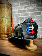 Load image into Gallery viewer, Custom Firefighter Helmet Shield-Personalized Leather Front for Fire Helmets