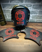 Load image into Gallery viewer, Firefighter SCBA Leather Mask Cover for Scott AV-3000 Mask (Personalized)