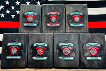 Load image into Gallery viewer, Firefighter Helmet Shield (Personalized Birth Announcement)
