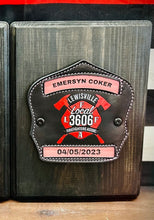 Load image into Gallery viewer, Firefighter Helmet Shield (Personalized Birth Announcement)
