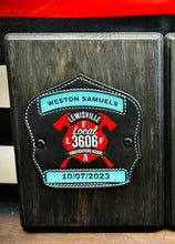Load image into Gallery viewer, Firefighter Helmet Shield (Personalized Birth Announcement)