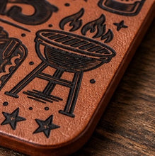 Load image into Gallery viewer, Leather Texas Themed Coaster Set - Laser Engraved, 4 or 6 pack
