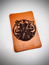 Load image into Gallery viewer, Custom Firefighter Helmet Leather Playing Card
